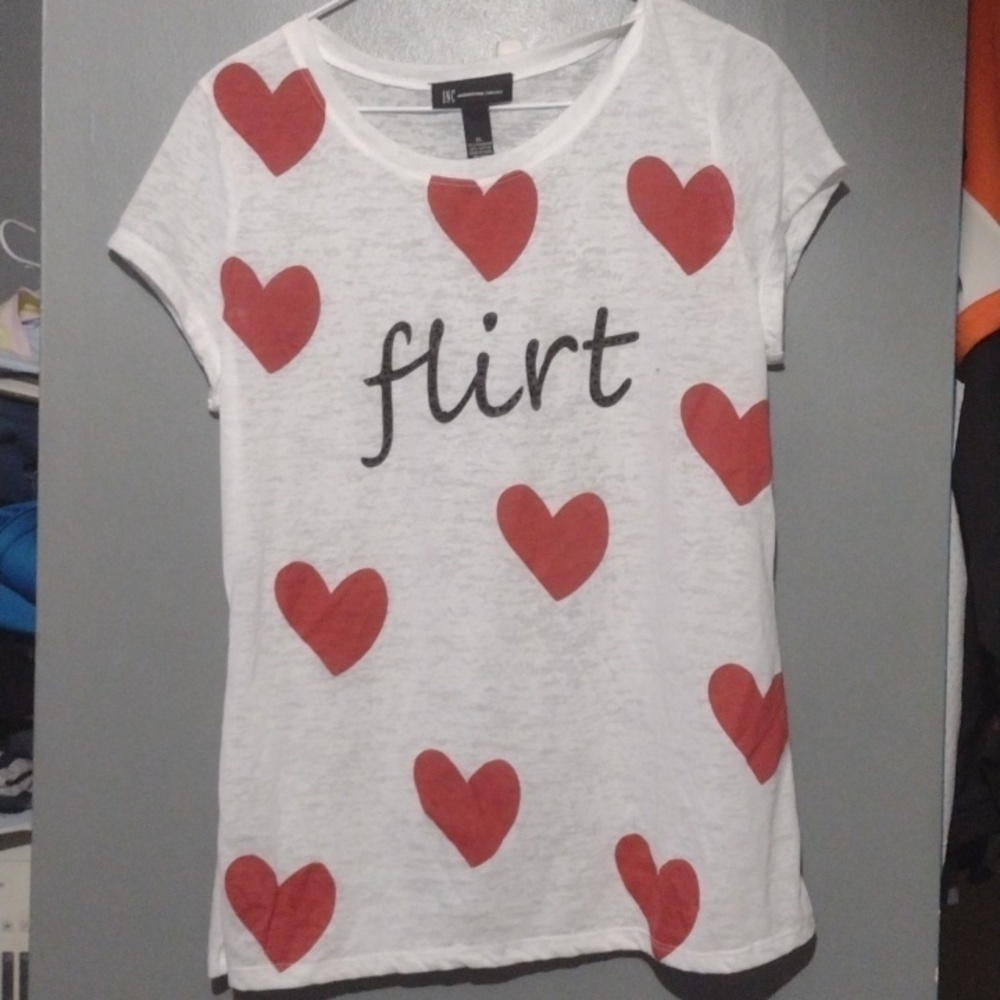 INC | "FLIRT" Valentine Heart Tee size XL